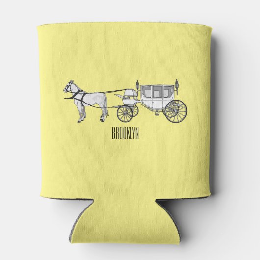 Rafraîchisseur Pour Canette dessin animé mariage cheval & calèche (Dos)