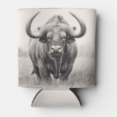 Rafraîchisseur Pour Canette Dessin au crayon de buffle africain (Devant)