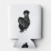 Rafraîchisseur Pour Canette Dessin d'art en ligne de poulet Silkie Bantam (Dos)