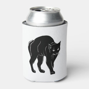 Rafraîchisseur Pour Canette Dessin de silhouette de chat noir rôdant Halloween