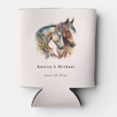 Rafraîchisseur Pour Canette Deux beaux chevaux Western Boho Mariage (Devant)