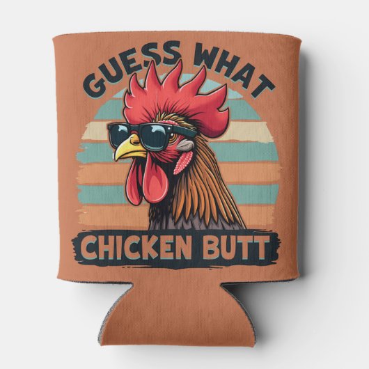 Rafraîchisseur Pour Canette Devinez Quel Beurre De Poulet Drôle Rooster Rétro (Dos)