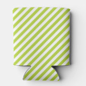 Rafraîchisseur Pour Canette Diagonal lime green and white stripes pattern (Dos)