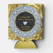 Rafraîchisseur Pour Canette Diamants, Black & Gold 50e anniversaire de Mariage (Devant)