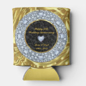 Rafraîchisseur Pour Canette Diamants, Black & Gold 50e anniversaire de Mariage (Dos)