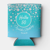 Rafraîchisseur Pour Canette Diamants de fête d'anniversaire turquoise bleu par (Devant)