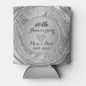 Rafraîchisseur Pour Canette Diamonds et Silver 10th Wedding Anniversary (Devant)