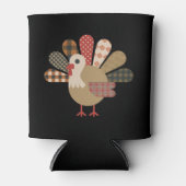 Rafraîchisseur Pour Canette Dinde patchwork automnal brodée de Thanksgiving (Devant)