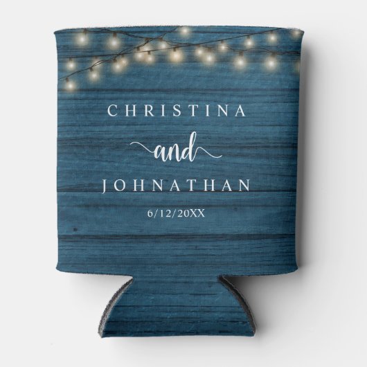 Rafraîchisseur Pour Canette Dîner et fête mariage, Lumières à cordes rustiques (Devant)