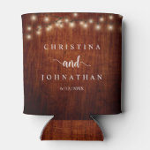 Rafraîchisseur Pour Canette Dîner et fête mariage, Lumières à cordes rustiques (Dos)