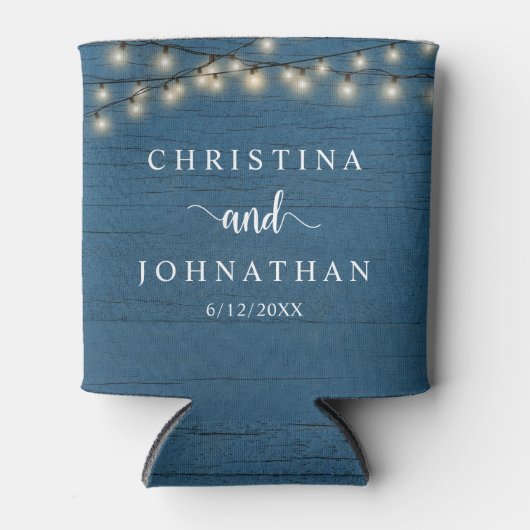 Rafraîchisseur Pour Canette Dîner et fête mariage, Lumières à cordes rustiques (Devant)