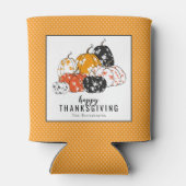 Rafraîchisseur Pour Canette Dîner Thanksgiving Citrouilles floraux modernes (Dos)