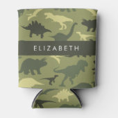 Rafraîchisseur Pour Canette Dinosaure Motif, Dinosaur Silhouette, Votre Nom (Devant)