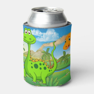 Rafraîchisseur Pour Canette Dinosaure orange vert pour enfants personnalisés