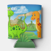 Rafraîchisseur Pour Canette Dinosaure orange vert pour enfants personnalisés (Dos)