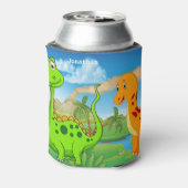 Rafraîchisseur Pour Canette Dinosaure orange vert pour enfants personnalisés (Can Dos)