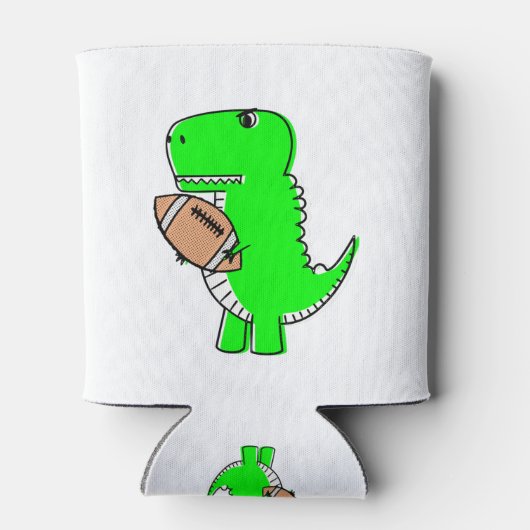 Rafraîchisseur Pour Canette Dinosaure Vert Aime Le Football (Dos)