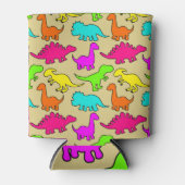 Rafraîchisseur Pour Canette Dinosaures colorés (Devant)