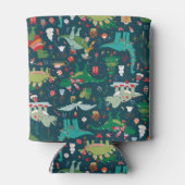 Rafraîchisseur Pour Canette Dinosaures festifs Motif de Noël (Dos)