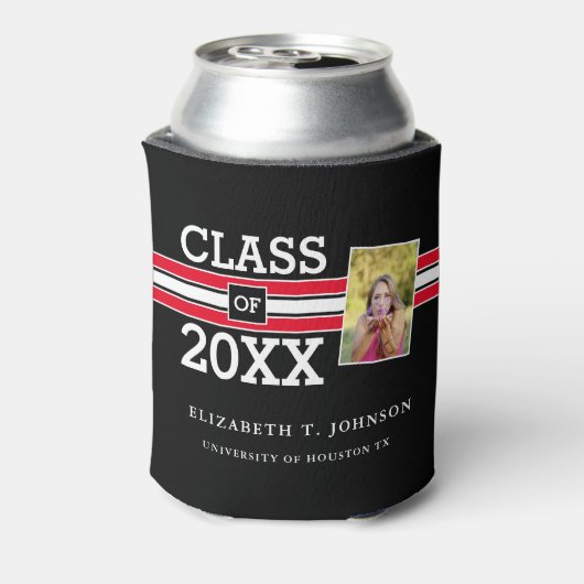 Rafraîchisseur Pour Canette Diplôme moderne de photo rouge et noir (Can Dos)