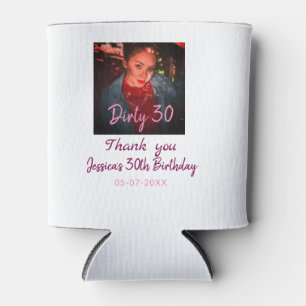 Rafraîchisseur Pour Canette Dirty 30 Anniversaire ajouter nom rose ajouter dat