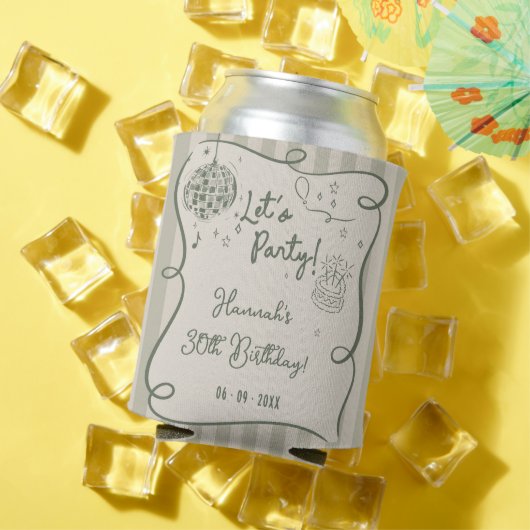 Rafraîchisseur Pour Canette Disco Whimsical Hand Drawn Funky 30e anniversaire (Été in situ)
