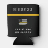 Rafraîchisseur Pour Canette Dispatcher de ligne d'or mince personnalisée 911 (Dos)