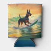 Rafraîchisseur Pour Canette Doberman Beach Surf Peinture (Devant)
