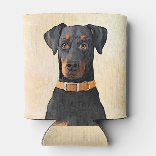 Rafraîchisseur Pour Canette Doberman Pinscher Peinture non découpée Art origin (Dos)