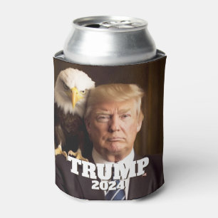 Rafraîchisseur Pour Canette Donald Trump 2024 Photo - aigle chauve sur l'épaul