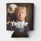 Rafraîchisseur Pour Canette Donald Trump 2024 Photo - aigle chauve sur l'épaul (Devant)