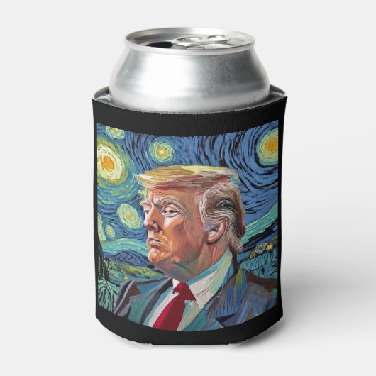 Rafraîchisseur Pour Canette Donald Trump Starry Night Van Gogh Art Style 2024 (Can devant)