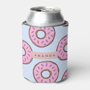 Rafraîchisseur Pour Canette Donut rose chic personnalisé saupoudré