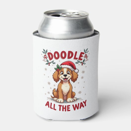 Rafraîchisseur Pour Canette Doodle All The Way Funny Goldendoodle Santa Hat Ch (Can devant)