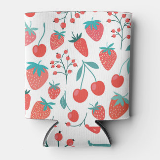 Rafraîchisseur Pour Canette Doodle de fruits : fraises, motif de cerises.
