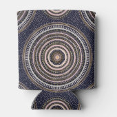 Rafraîchisseur Pour Canette Doodles géométriques roses d'or Mandala bleu (Dos)