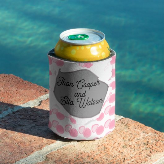 Rafraîchisseur Pour Canette Dotted pink pastel aesthetic weeding can cooler (Piscine in situ)
