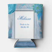 Rafraîchisseur Pour Canette Douche à thème bleu rustique (Devant)