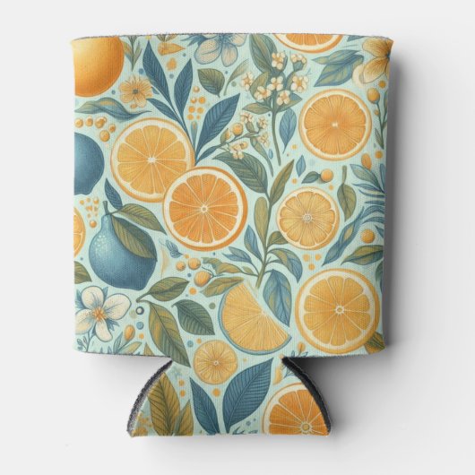 Rafraîchisseur Pour Canette Douches de mariage à l'aquarelle élégante Citrus O (Devant)