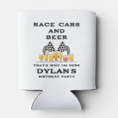 Rafraîchisseur Pour Canette Drapeau à damier de voitures de course et de bière (Dos)