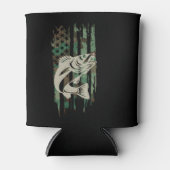 Rafraîchisseur Pour Canette Drapeau américain Camouflage Pêche au walleye (Devant)