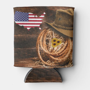 Rafraîchisseur Pour Canette Drapeau américain Casquette lasso