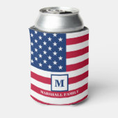 Rafraîchisseur Pour Canette Drapeau américain Customisé Monogramme 4 juillet (Can Dos)