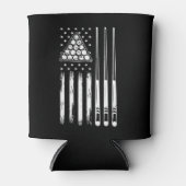 Rafraîchisseur Pour Canette Drapeau américain du joueur de pool (Devant)