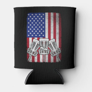 Rafraîchisseur Pour Canette Drapeau Américain Homme Lover Golf Disque Volant