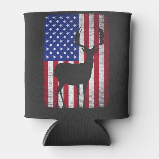 Rafraîchisseur Pour Canette Drapeau américain Patriotic Deer Hunter Papa (Devant)