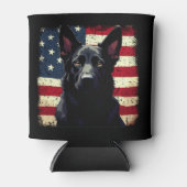Rafraîchisseur Pour Canette Drapeau américain Patriotique Black German Shepher (Devant)