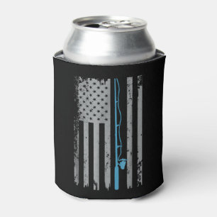 Rafraîchisseur Pour Canette Drapeau américain Pêche Vintage T Shirt Tren