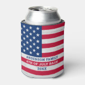 Rafraîchisseur Pour Canette Drapeau américain Rouge Blanc 4 juillet (Can devant)