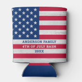 Rafraîchisseur Pour Canette Drapeau américain Rouge Blanc 4 juillet (Dos)